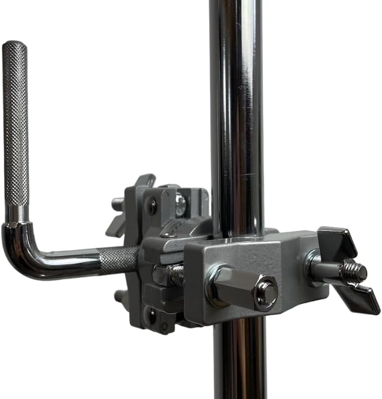 AIAS Cowbell Mount Accessory Multi Clamp – Chrome Percussion Clamp for Cowbells, Jam Blocks & Drum Accessories, Rotating Fastener, Fits 3/8" to 1 1/4" Drum Hardware - Image 1